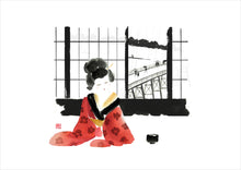 Load image into Gallery viewer, Sumie art print on Ise Washi paper | Pluie | Ink Painting
