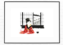 Load image into Gallery viewer, Sumie art print on Ise Washi paper | Pluie | Ink Painting
